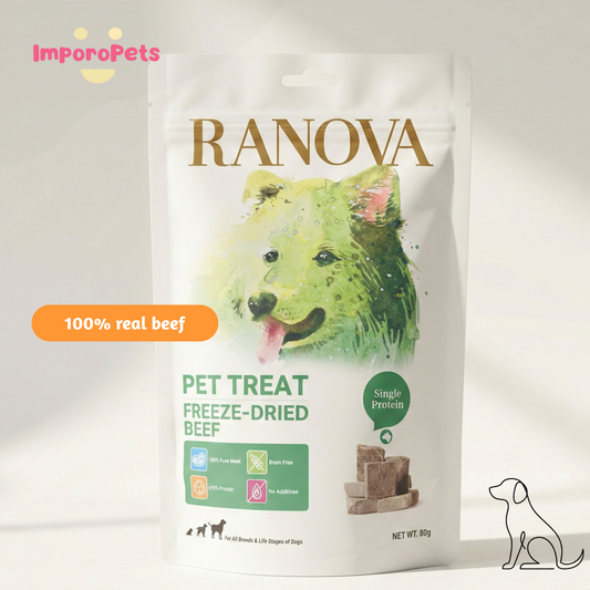 Ranova Dog Treat Real Meat Freeze Dried Salmon/Beef Rich in Omega3 Natural Snack For Dogs