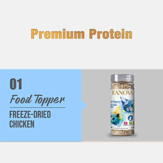 RANOVA 100% Pure Meat Freeze-Dried Food Topper for Cats & Dogs