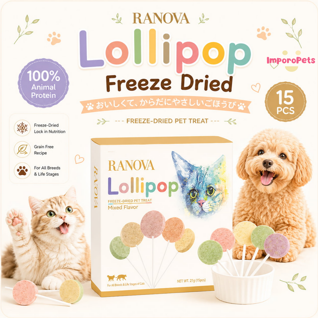 Ranova Cat Treat Lollipop Freeze Dried 15pcs/box Teeth Healthy Interactive Snack For Dogs Cats