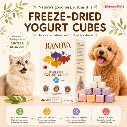 Ranova Cat Treat Freeze Dried Yogurt Cube Mixed Flavors 40pcs/box Probiotic Healthy Snack For Dogs Cats