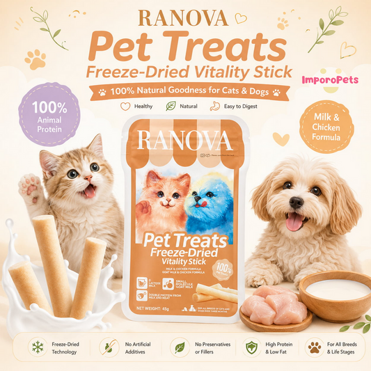 Ranova Cat Treat Freeze Dried Vitality Sticks Support Gut Digestion Functional Snack For Cats Dogs