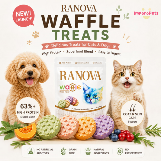 Ranova Cat Treat Freeze Dried Waffle Crunchy Grain-Free Snack Rich in Nutrients For Cats Dogs