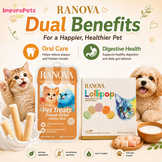 Ranova Cat Dog Treat Fresh Breath and Happy Tummy-All in One Set! Daily Wellness Hero Snack for Cats Dogs