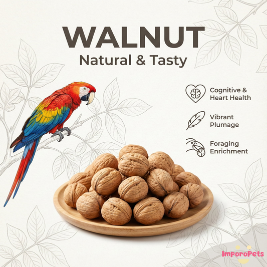 ImporoPets Paper-shell Walnut Parrot Treat For Macaws - 500g High-Protein Nutritious Snack & Training Reward