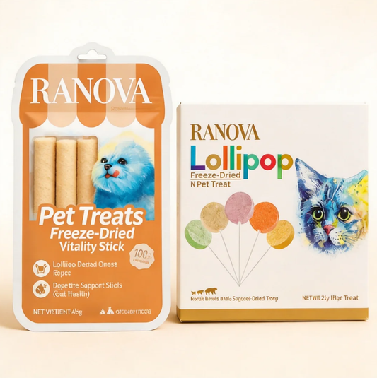 Ranova Cat Dog Treat Fresh Breath and Happy Tummy-All in One Set! Daily Wellness Hero Snack for Cats Dogs