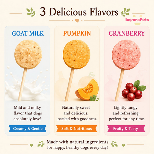 Ranova Dog Lollipop 3pcs Freeze-dried Digestive Health Treat, Hairball Control Reward Treat for Dogs