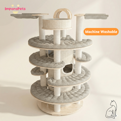 Luxury Huge Cat Climbing Frame Cat House Cat Tree Solid Wood With Spiral Tower Premium Cat Furniture Shipping in 30 Days