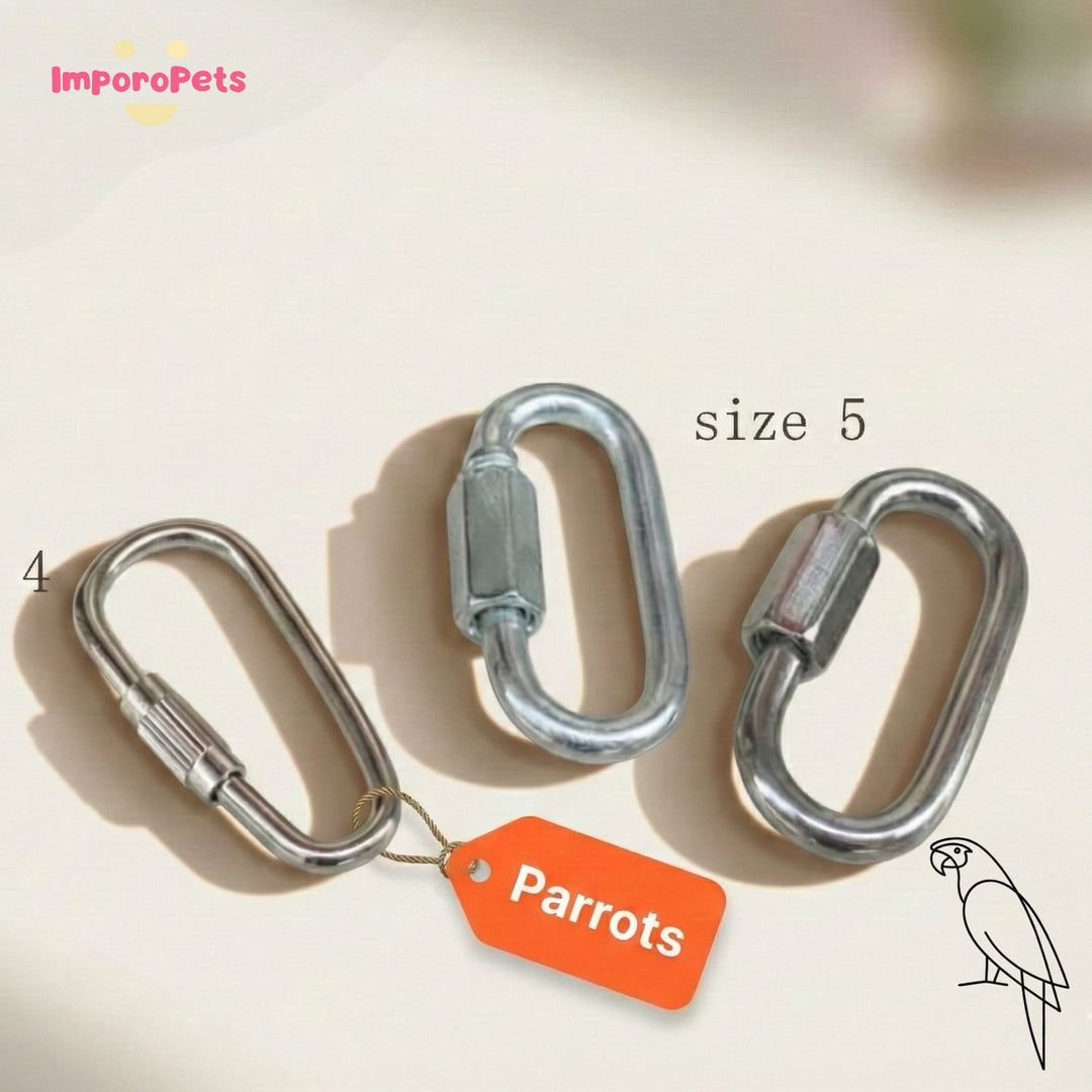 ImporoPets Parrot Training Set™ For Macaw Cockatoo Gold Silver Stainless Steel