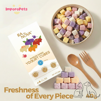 Ranova Cat Treat Freeze Dried Yogurt Cube Mixed Flavors 40pcs/box Probiotic Healthy Snack For Dogs Cats