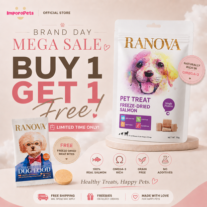 Ranova Dog Treat Real Meat Freeze Dried Salmon/Beef Rich in Omega3 Natural Snack For Dogs