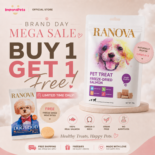 Ranova Dog Treat Real Meat Freeze Dried Salmon/Beef Rich in Omega3 Natural Snack For Dogs