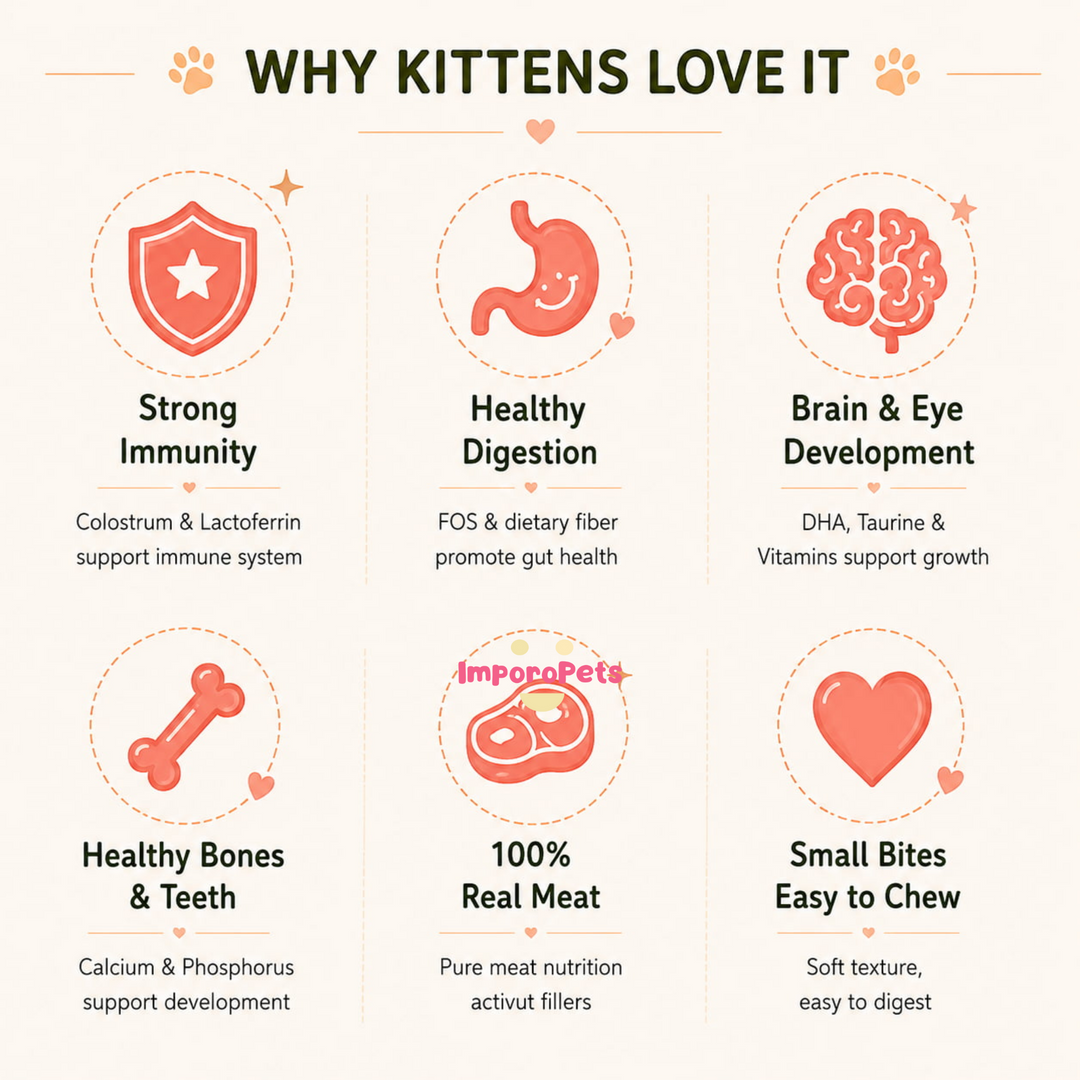 Ranova Kitten Food Real Meat Freeze Dried Kitten Food Chicken Protein Rich Cat Food for Cats Kittens