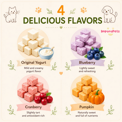 Ranova Cat Treat Freeze Dried Yogurt Cube Mixed Flavors 40pcs/box Probiotic Healthy Snack For Dogs Cats