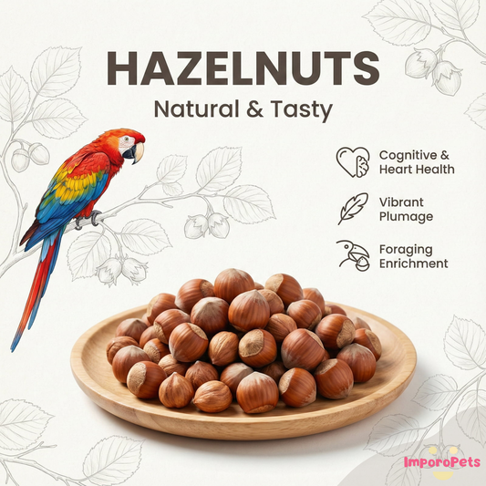 ImporoPets Hazelnuts With Shell Parrot Treat For Macaw - High-fat High-protein 100g/500g Nutritious Snack & Training Reward