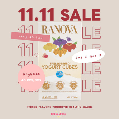 Ranova Freeze-Dried Yogurt Cat Treat – Mixed Flavors, Buy 1 Get 2