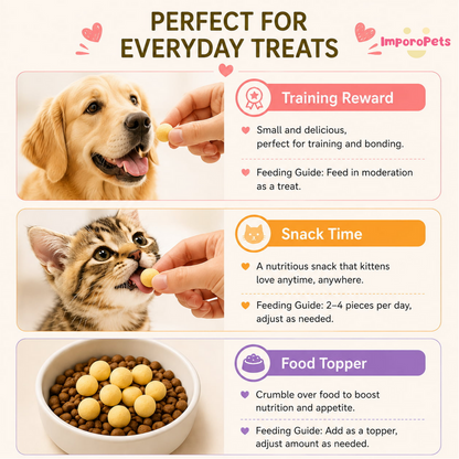 Ranova Cat Treat Freeze Dried Quail Egg Yolk Supports Brain Coat Health Snack For Cats Dogs