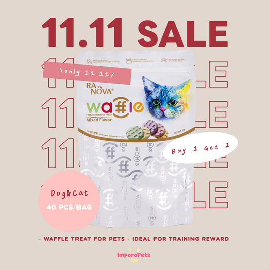 Ranova Freeze-Dried Waffle Cat Treat – Mixed Flavors, Buy 1 Get 2