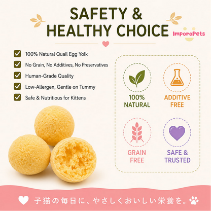 Ranova Cat Treat Freeze Dried Quail Egg Yolk Supports Brain Coat Health Snack For Cats Dogs