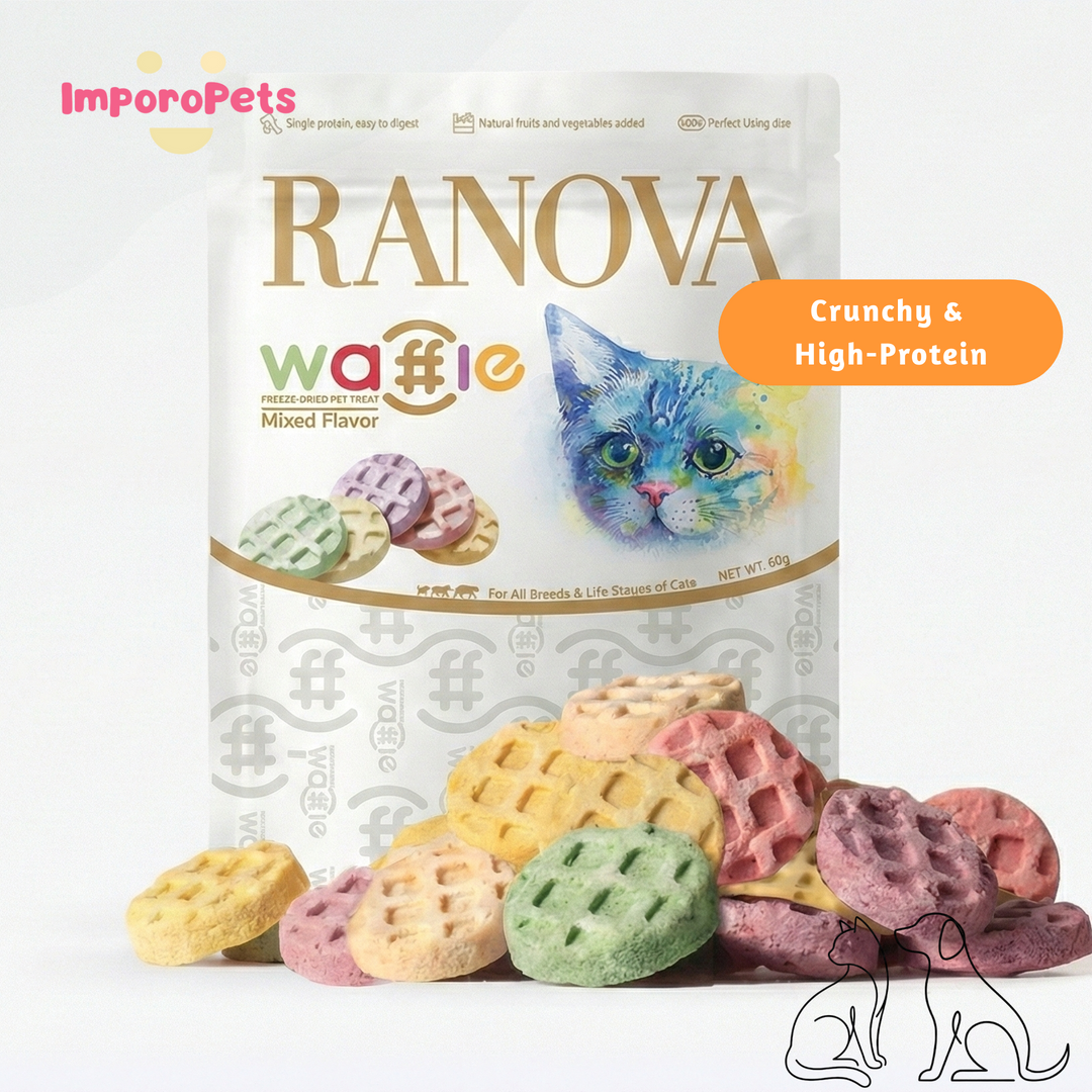 [Expired] Ranova Cat Treat Freeze Dried Waffle Crunchy Grain-Free Snack Rich in Nutrients For Cats Dogs