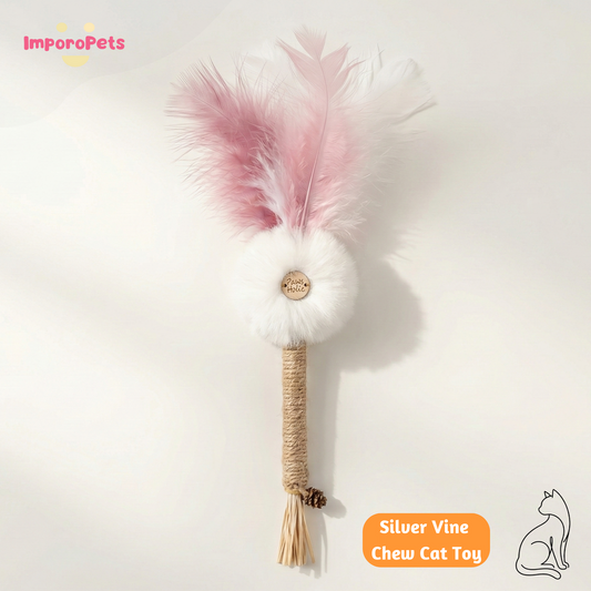 ImporoPets Silver Vine Chew Cat Toy, interactive cat toy, cute cat toy, indoor cat toy