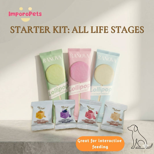 Ranova Dog Treat Starter Kit 3 Lollipops+4 Yogurt Cubes Random Great interactive feeding For Dogs
