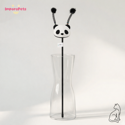 Premium Cat Toy Teasing Cat Stick Wand - Panda Design interactive toy Safe materials for all cats