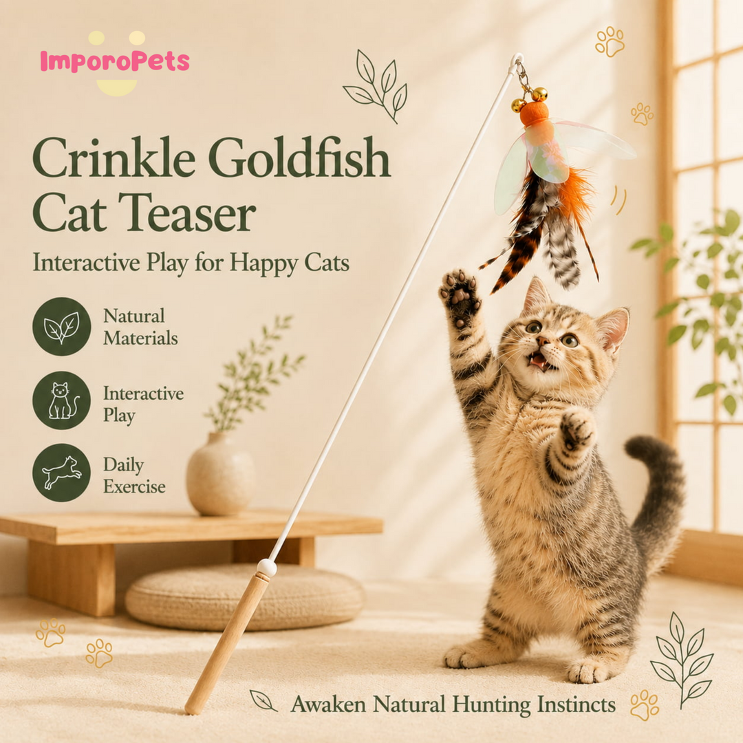 Crinkle Goldfish Cat Teaser - Crunchy Sound Interactive Stimulating Toy for Cats