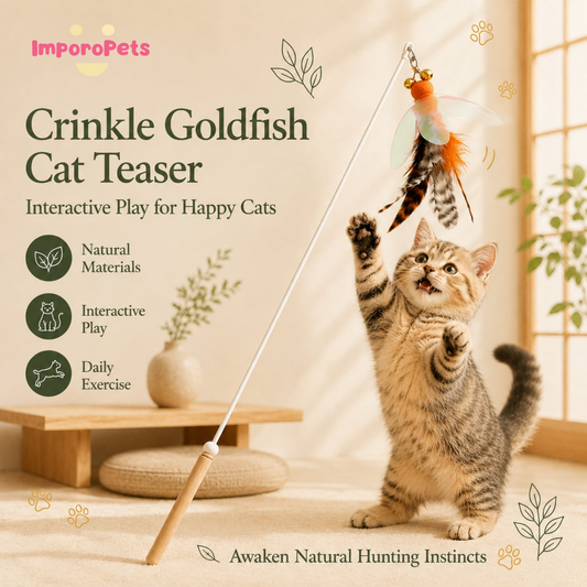 Crinkle Goldfish Cat Teaser - Crunchy Sound Interactive Stimulating Toy for Cats