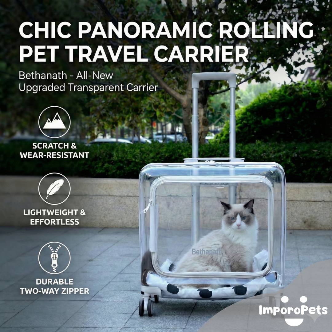 Pet Carrier Lightweight Outdoor Travel Trolley Panoramic 360° View for Cats & Dogs