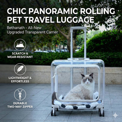 Pet Carrier Lightweight Outdoor Travel Trolley Panoramic 360° View for Cats & Dogs