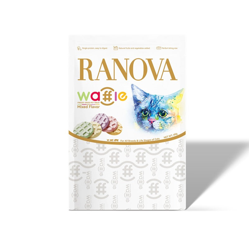 Ranova Freeze-Dried Waffle Cat Treat – Mixed Flavors