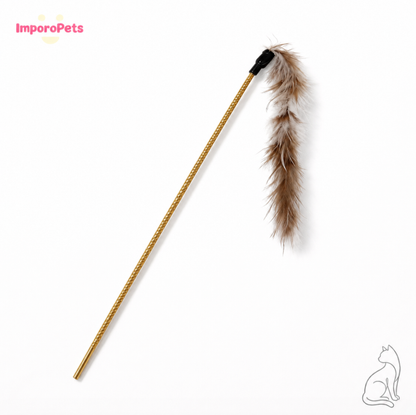 Premium Turkey Feather Strip Cat Wand - Cute design Interactive play for all cats
