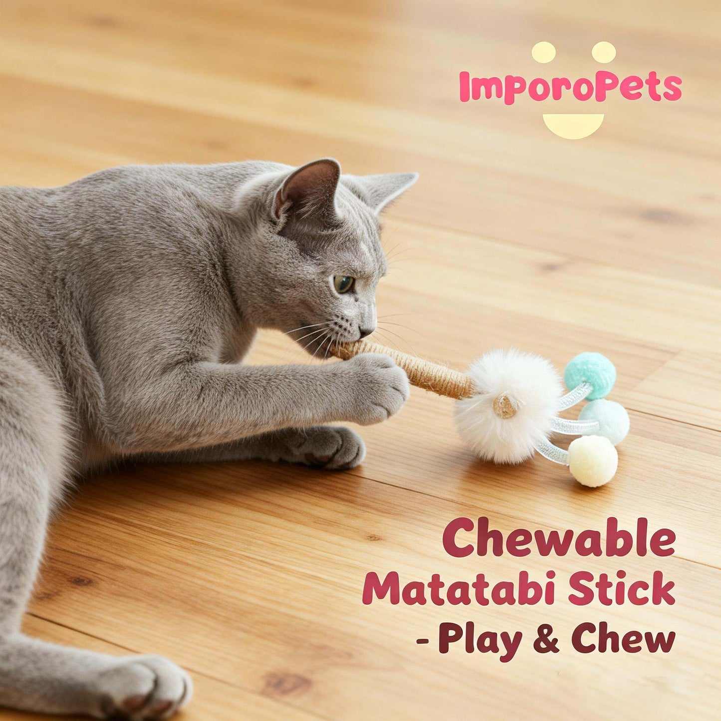 ImporoPets Silver Vine Chew Cat Toy, interactive cat toy, cute cat toy, indoor cat toy