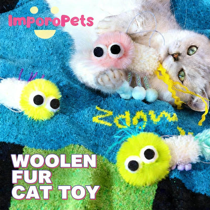 ImporoPets Cute Sheep Fur Cat Plush Toy – Lying Sheep