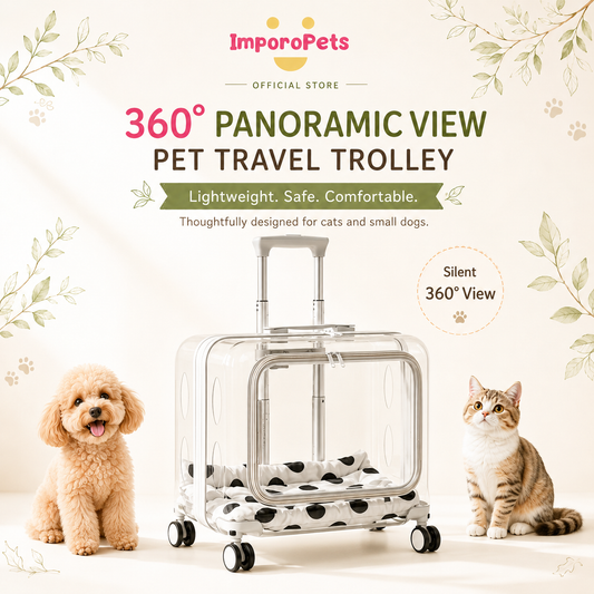 Pet Carrier Lightweight Outdoor Travel Trolley Panoramic 360° View for Cats & Dogs