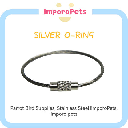 ImporoPets, Silver O-Ring Parrot Bird Supplies, Stainless Steel