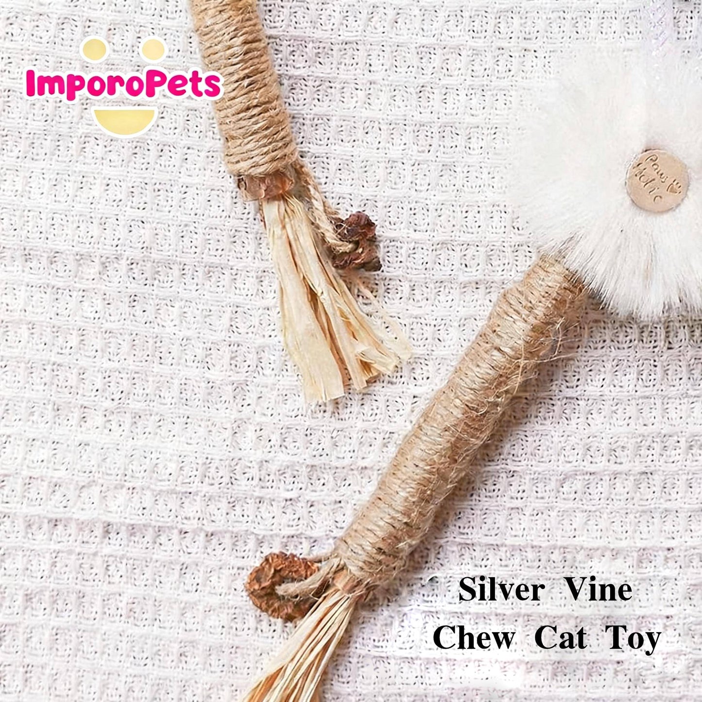 ImporoPets Silver Vine Chew Cat Toy, interactive cat toy, cute cat toy, indoor cat toy