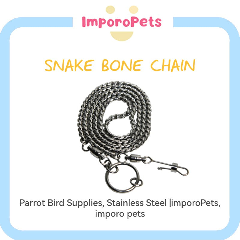 ImporoPets, Chain for Birds|Strong,bite-resistant and smooth Stainless steel snake bone anklet, Toys