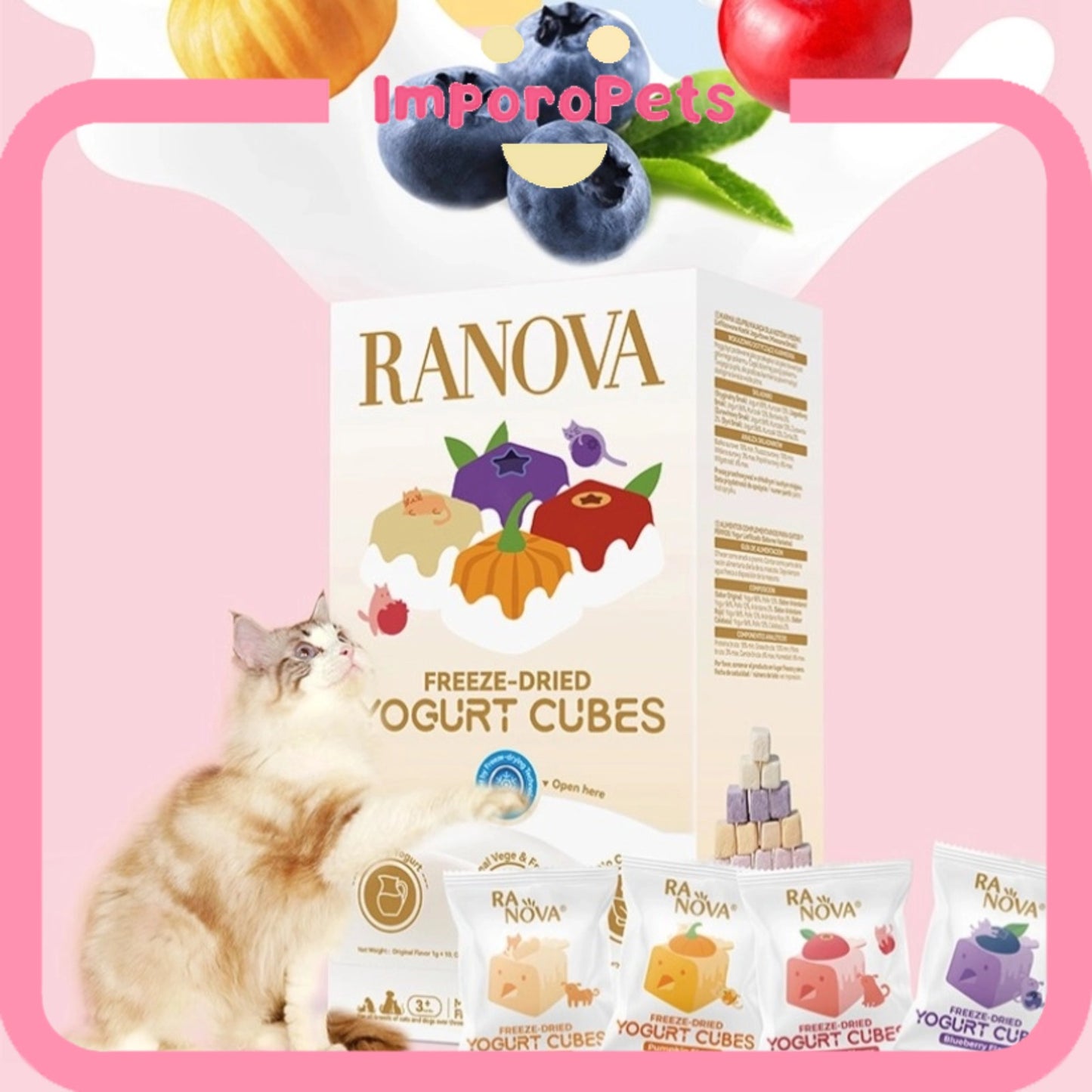 Ranova Freeze-Dried Yogurt Cat Treat – Mixed Flavors, Buy 1 Get 2