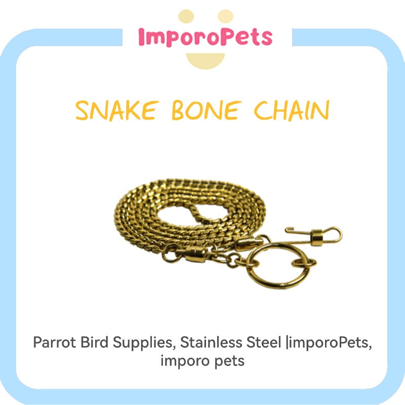 ImporoPets, Chain for Birds|Strong,bite-resistant and smooth Stainless steel snake bone anklet, Toys