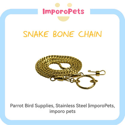 ImporoPets, Chain for Birds|Strong,bite-resistant and smooth Stainless steel snake bone anklet, Toys