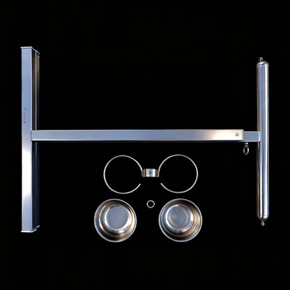 Stainless Steel Parrot Stand for Medium&Large Birds–Height Bird Perch with 304 Bite-Resistant Bowls