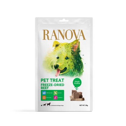 Ranova Dog Treat Real Meat Freeze Dried Salmon/Beef Rich in Omega3 Natural Snack For Dogs