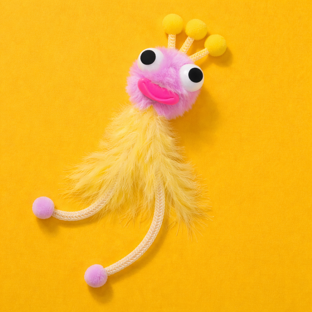 ImporoPets Handmade Cat Wand – Cute Monster, Cat Wand Replacement Head