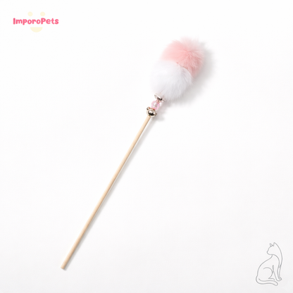 Premium Cat Toy Teasing Cat Stick Wand - Macaron-colored rabbit fur wheat ears Interactive for all cats