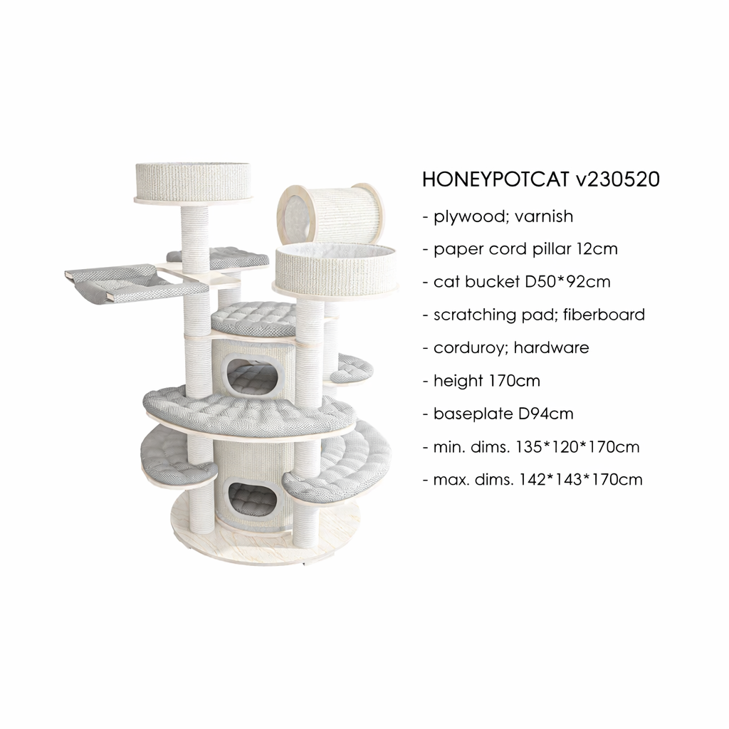 Luxury Huge Cat Climbing Frame Cat House Cat Tree Solid Wood With Spiral Tower Premium Cat Furniture Shipping in 30 Days