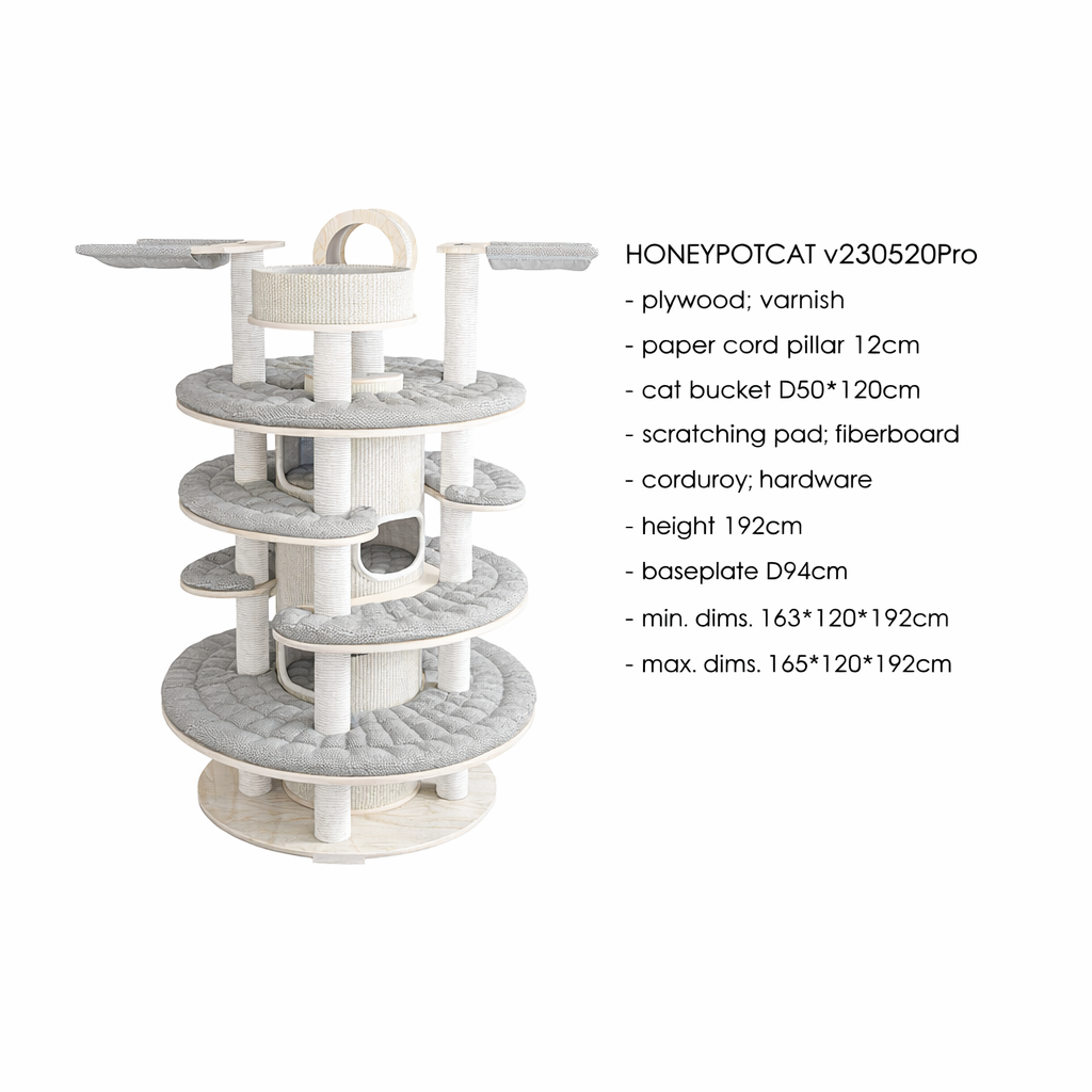 Luxury Huge Cat Climbing Frame Cat House Cat Tree Solid Wood With Spiral Tower Premium Cat Furniture Shipping in 30 Days