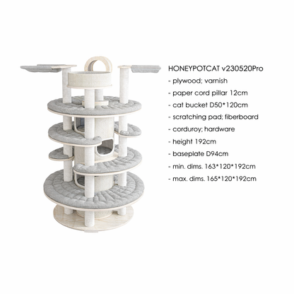 Luxury Huge Cat Climbing Frame Cat House Cat Tree Solid Wood With Spiral Tower Premium Cat Furniture Shipping in 30 Days