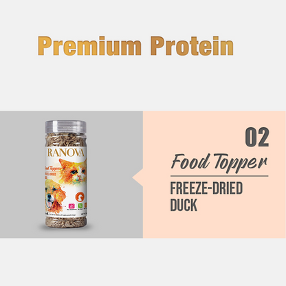 RANOVA 100% Pure Meat Freeze-Dried Food Topper for Cats & Dogs