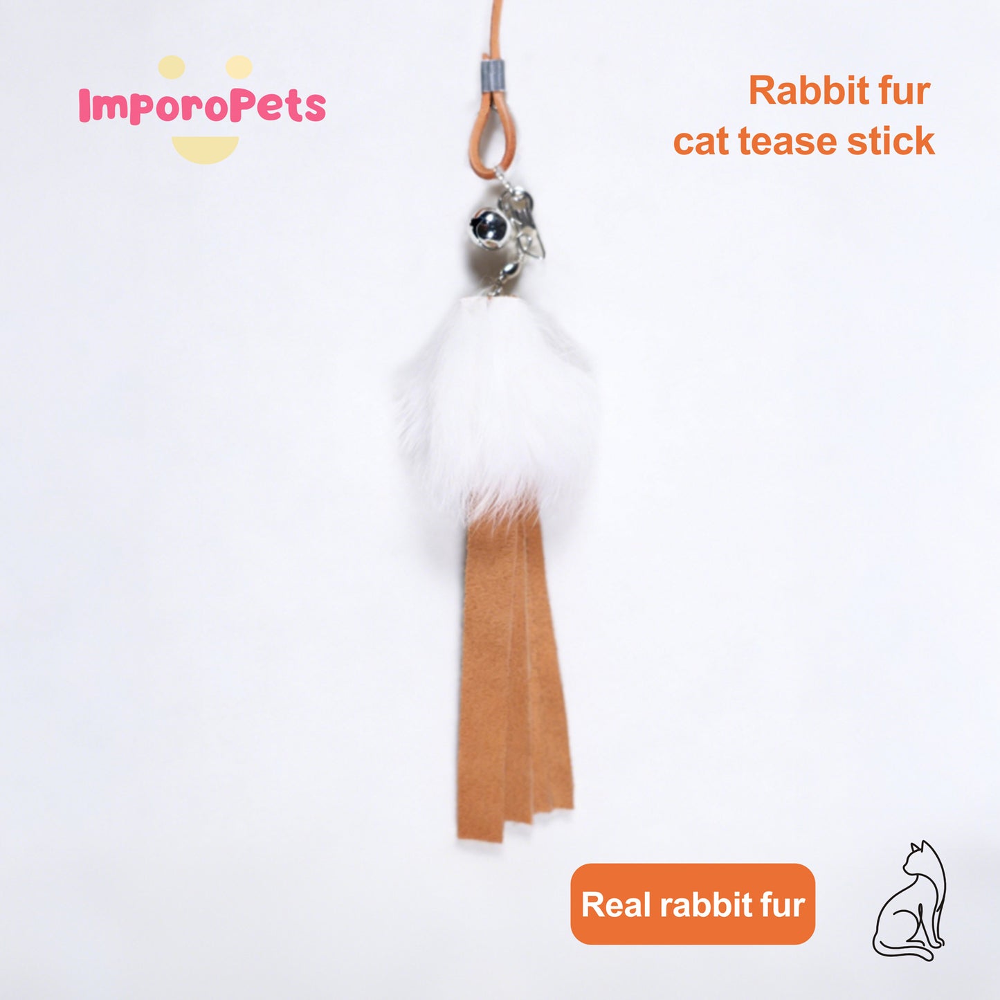 Premium Cat Toy Teasing Cat Stick Wand - Handmade luffy Rabbit Fur Meteor